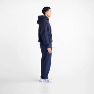 Suministro directo de fábrica, chándal de algodón 100% con logotipo personalizado impreso para hombre, conjuntos de moda informales transpirables para invierno de talla grande - Product Image 2