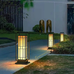 Lámpara LED Decorativa de Estilo Japonés con Patrón de Rayas Verticales 2 - Product Image 1