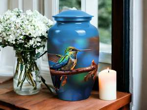 Urnes colibri bleu pour cendres adultes urnes funéraires pour papa grande urne pour homme femme urne funéraire pour cendres hommes femmes taille personnalisée - Product Image 3