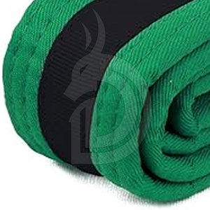 Fabricant de ceintures d'arts martiaux personnalisées, broderie de logo OEM, commandes en gros, ceinture d'arts martiaux noire et verte de luxe, broderie - Product Image 6