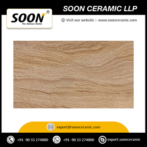 Dalle de pierre de grès teck naturel de qualité supérieure 40x40 cm, surface polie résistante et durable, idéale pour le revêtement de sol - Product Image 3