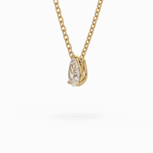 Pendentif solitaire en diamant de laboratoire de forme poire serti à griffes en or blanc, 2 carats - Product Image 2