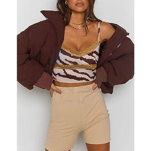 Chaqueta Acolchada Corta de Invierno para Mujer, Estilo Holgado, Color Chocolate, Moda Urbana - Product Image 3