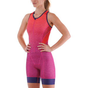 Diseño de cremallera frontal ciclismo velocidad piel traje spandex telas de compresión manga corta personalizado mujeres traje de Triatlón - Product Image 2