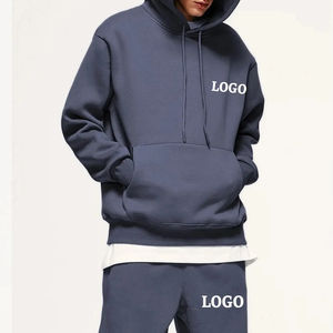 เสื้อฮู้ดดี้แบบสวมหัวผ้าฟลีซคอตตอน 100% คุณภาพสูง ทรงโอเวอร์ไซส์ ไหล่ตก  แบบเรียบ ไม่มีลาย  รับสกรีนโลโก้ตามสั่ง สำหรับฤดูหนาว - Product Image 4