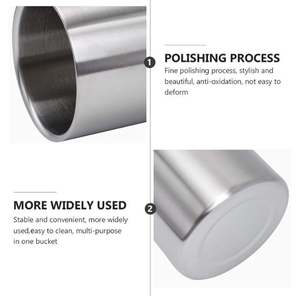 Heavy Quantity Supplied Stainless Steel Double Wall Wine <b>Bucket</b> Without Lid Keeping Beverages <b>Drinks</b> Can Cold For Long - Product Image 6