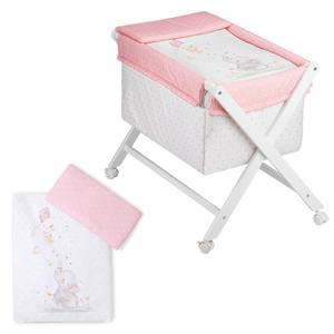 Modèle moderne. Lit bébé ELEFANTE en hêtre blanc X-In avec literie, vêtements et matelas pour bébés et enfants - Product Image 1