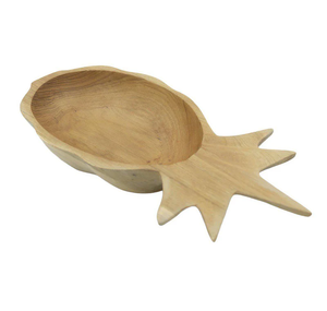 Bol de service en bois plateau ananas forme bol de pièce maîtresse décoratif décoratif pour bol de soupe à salade de fruits - Product Image 5