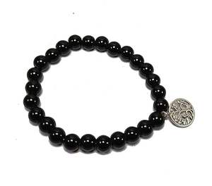 Femme Cristal Obsidienne noire & vie d'arbre Bracelet Rond Maker Stones Feng Shui Style Fashion Jewelry Energy-Giving Gift - Product Image 4