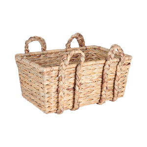 High Quality Vietnam Natural <b>Water</b> Hyacinth Storage Basket Creative Handwoven with Handles for Household Sundries Organizer - Product Image 4