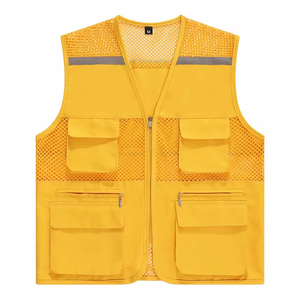 Uniforme de sécurité publicitaire avec logo personnalisé-100% gilet réfléchissant orange en maille de polyester veste haute visibilité classe 2 vêtements de travail respirants - Product Image 4