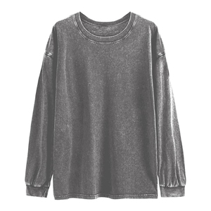 Automne hiver femme sweat nouveau Design pull ample surdimensionné col rond 100% coton longue longueur avant Logo Style décontracté - Product Image 4