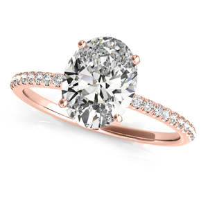 Anillo de Compromiso de Oro Rosa de 14K con Diamantes de 2.00ct en Forma Ovalada, Elegante y con Estilo - Product Image 2