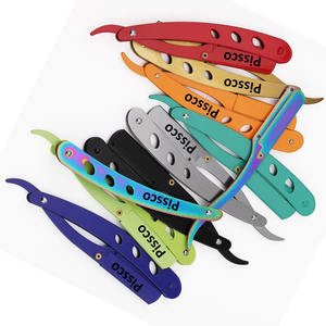 Rasoir de barbier droit doré avec manche pliable et support pour rasoir de coupe de barbe pour hommes, personnalisable avec logo, 1 pièce - Product Image 4