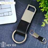 Llavero de Acero Inoxidable y Mosquetón de Cuero Personalizable al por Mayor para Regalos Empresariales, con Espacio en Blanco para Grabar con Logotipo