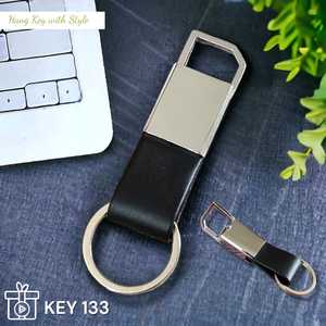 Wholesale Customizable <b>Business</b> Gifts Stainless Steel Keychain & Leather Carabiner Engraved Blank Space with Logo - Product Image 6