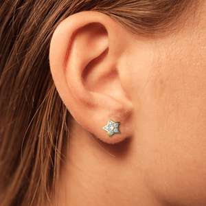 เครื่องประดับอัญมณี avarta 18K ต่างหูเพชรรูปดาวสีทอง - Product Image 5