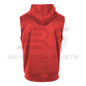 เสื้อฮู้ดแขนกุดสำหรับผู้ชายเสื้อฮู้ดแขนกุดสีพื้นผลิตจากปากีสถาน - Product Image 3