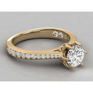 Anillo Solitario de Oro de 14K para Mujer con Diamante Cultivado en Laboratorio - Product Image 3