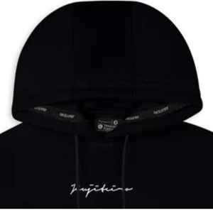 Sudadera con capucha Pro Signature para hombre, color negro, peso pesado, 100% algodón, ajuste relajado, logotipo de goma 3D con cordones con punta de cera - Product Image 6