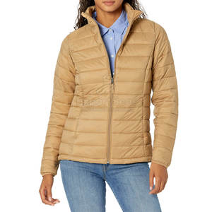 Veste matelassée à la mode avec fermeture éclair sur le devant et veste matelassée épaisse à couche intérieure confortable avec tissu coupe-vent - Product Image 2