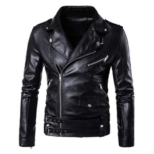 Chaqueta de cuero marrón de moda para hombre diseñada con detalles desgastados vintage ideal para atuendos casuales o semi formales - Product Image 4