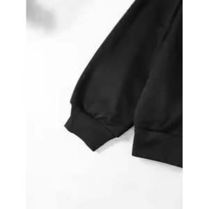 Nueva mujer 2025 estampado de dibujos animados hombro caído ecológico de gran tamaño negro pulóver sudadera moda Casual Streetwear Sudadera con capucha - Product Image 2