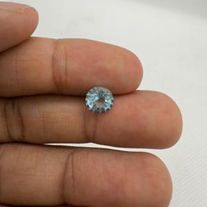 Top tendance 1.44cts coupe ronde pierre précieuse saphir en vrac véritable aigue-marine bleue pour la fabrication de bijoux pierre naturelle - Product Image 5