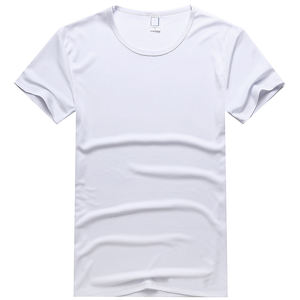 เสื้อยืดสีขาวเลือกตั้งสำหรับผู้ชายผ้าโพลีเอสเตอร์ OEM ออกแบบโลโก้แบบเรียบ - Product Image 1