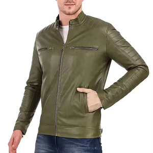 Veste en cuir véritable de haute qualité pour hommes, design personnalisé, col montant solide, chauffante pour l'extérieur, veste d'hiver, High Street New - Product Image 5