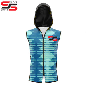 Sublimation de pull personnalisé sans manches chemise à capuche pour hommes - Product Image 1