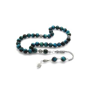925 perline di preghiera in pietra naturale con nappe in argento Sterling