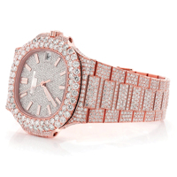 Reloj de Edición Limitada de Acero Inoxidable con Moissanita de Cuarzo de Moda Premium, con Esfera de Cristal Revestido y Correa de 20 mm