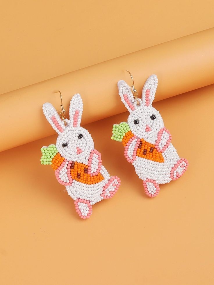 RAIDIN Boucles D'Oreilles Pendantes Lapin Pâques En Acrylique - Mignon Panier Oeufs Colorés Pour Femmes Et Filles