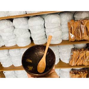 Juego de cuencos de cuchara de ensalada para batido de cáscara de coco orgánico Natural hecho a mano con tapa decoración navideña para el hogar y portavelas/tarros - Product Image 1