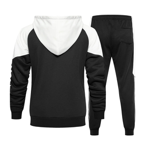 Chándal de hombre con capucha de algodón de diseño personalizado hecho en fábrica con pantalón inferior ajustado - Product Image 4