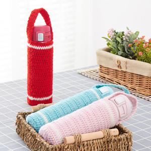 Manchon de tasse en crochet fait main universel, isolant thermique en fil, anti-chute, housse de protection pour bouteille, cadeau original pour verre - Product Image 5