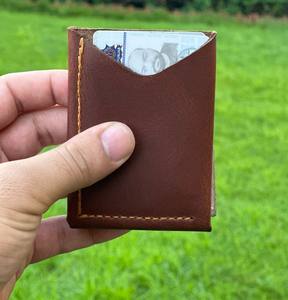 Cire faite à la main Pull Up Vintage Style Portefeuille en cuir mince porte-carte à deux volets véritable portefeuille en peau de vache pour hommes - Product Image 1