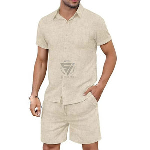 Conjunto Deportivo de Verano para Hombre de 2 Piezas, Camiseta y Pantalones Cortos de Satén Transpirable con Bolsillos - Product Image 3