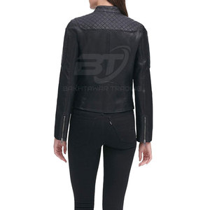 แจ็กเก็ตหนังผู้หญิง rexine ดีไซน์ใหม่2025แจ็กเก็ตหนังแฟชั่นกันน้ำสำหรับฤดูหนาว - Product Image 3