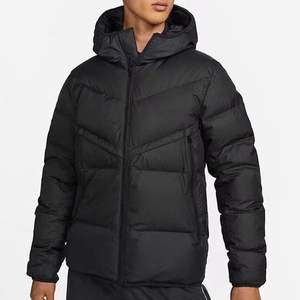 Abrigo acolchado ligero de invierno para hombre, chaqueta con capucha y cremallera de burbuja cálida con logotipo personalizado, chaquetas para exteriores para hombre - Product Image 2