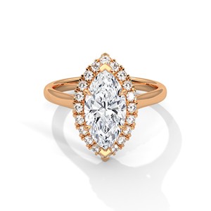 2.0ct Marquise Cut CZ Halo <b>Solitaire</b> <b>Ring</b> 925 Sterling <b>Silver</b> Engagement Band - Product Image 2