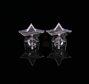 ต่างหูแฟชั่นรูปดาวชุบเงินพร้อมเม็ดเพชรระยิบระยับสำหรับผู้หญิง - Product Image 2