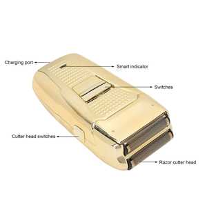 Afeitadora Eléctrica Portátil Recargable por USB para Hombre, Mini Recortadora de Barba Dorada, Máquina de Afeitar para Uso en Casa y Autocaravana - Product Image 1