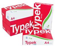 Papel de Copia A4 Blanco Typek de Alta Calidad, 75 g/m², 100% Pulpa de Madera, Blanco Natural, Precios Bajos al por Mayor para Escuelas y Oficinas Corporativas