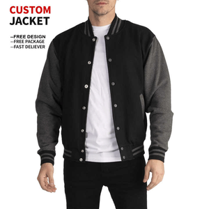OEM Streetwear Canvas Varsity Jacket Winter Custom Logo Wool/Leather Baseball Varsity Unisex Stand Collar Eco-Friendly - Product Image 1