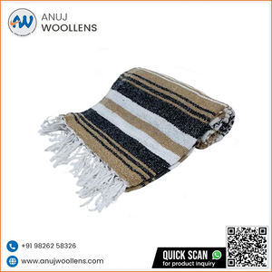 Manta de lana falsa natural de lujo tejida personalizada más vendida para el hogar, sala de estar y hotel - Product Image 6