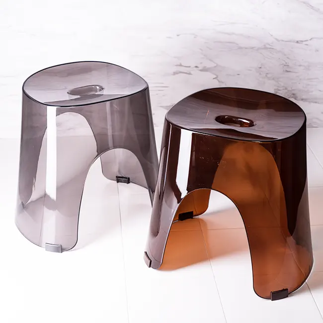 Tabouret de douche confortable pour salle de bain Design élégant en arc rapide à sécher et facile à nettoyer transparent