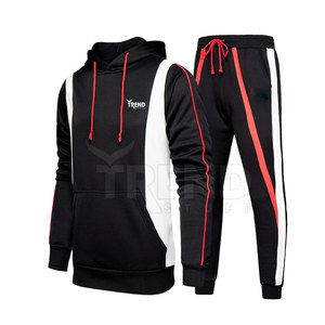 Chándal de invierno para correr con logotipo impreso personalizable y elegante para hombre, conjunto de algodón 100% transpirable con cremallera superior de alta calidad - Product Image 2