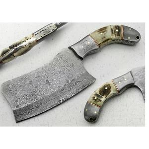 Cuchillo de Cocina JEXMOO, Hecho a Mano, de Acero de Damasco, Multifuncional, con Patrón de Gota de Lluvia, con Funda de Cuero - Product Image 3